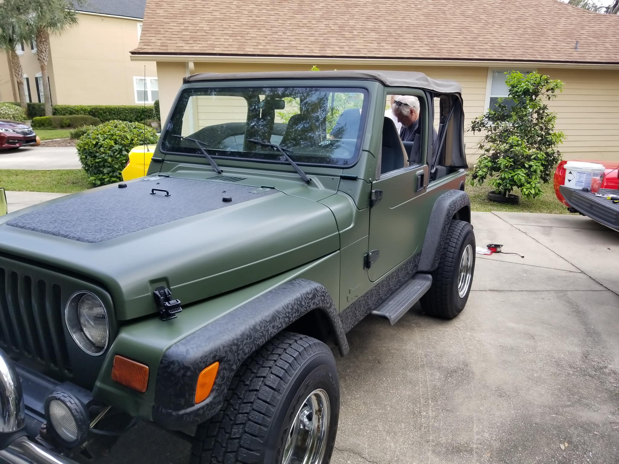 Gallery image 1 for Matte OD Green Wrap - Jeep Wrangler TJ