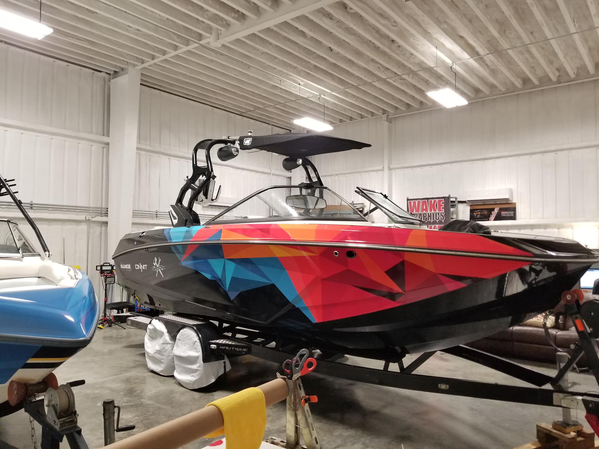 Gallery image 1 for Geometric Art Wrap - Nautique Wake Boat