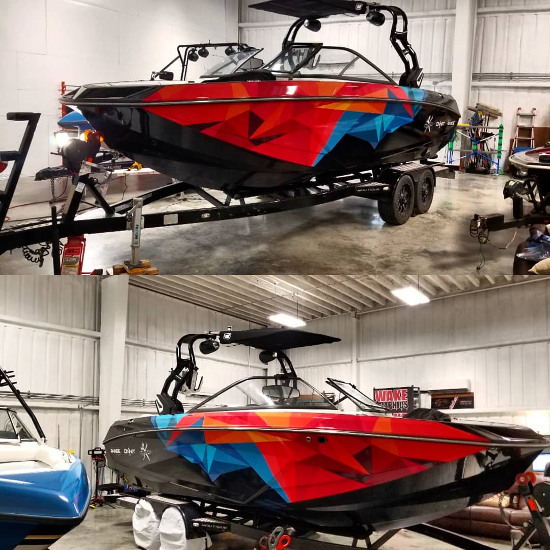 Gallery image 2 for Geometric Art Wrap - Nautique Wake Boat